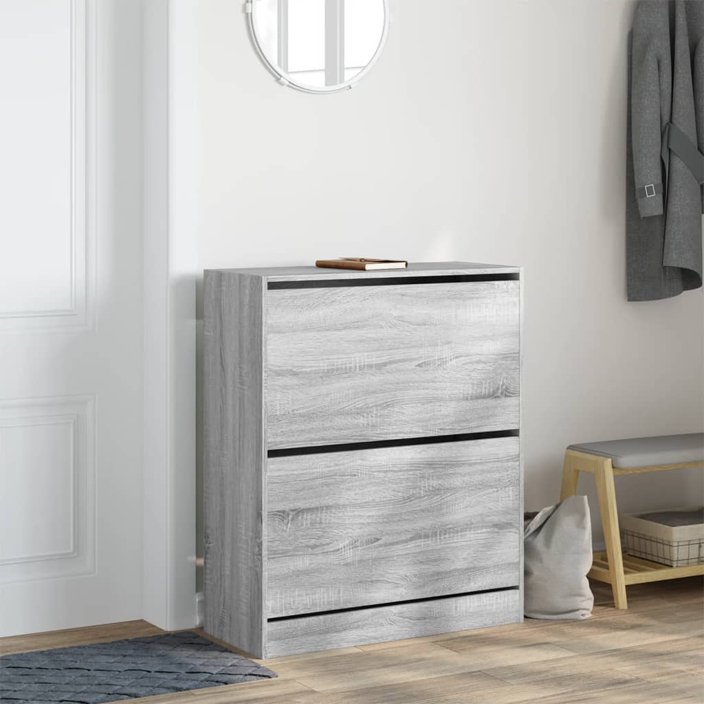 Schuhschrank Grau Sonoma 80x34x96,5 cm Holzwerkstoff - Pazzar.ch