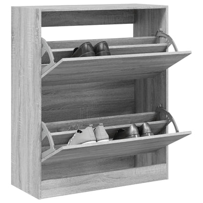 Schuhschrank Grau Sonoma 80x34x96,5 cm Holzwerkstoff - Pazzar.ch