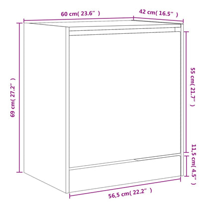 Schuhschrank Grau Sonoma 60x42x69 cm Holzwerkstoff - Pazzar.ch