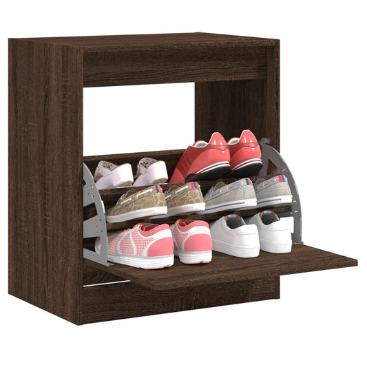 Schuhschrank Braun Eichen-Optik 60x42x69 cm Holzwerkstoff - Pazzar.ch