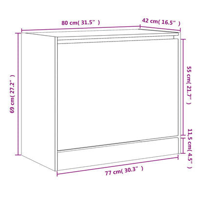 Schuhschrank Schwarz 80x42x69 cm Holzwerkstoff - Pazzar.ch