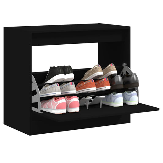 Schuhschrank Schwarz 80x42x69 cm Holzwerkstoff - Pazzar.ch