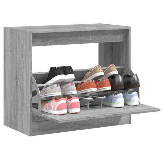 Schuhschrank Grau Sonoma 80x42x69 cm Holzwerkstoff - Pazzar.ch