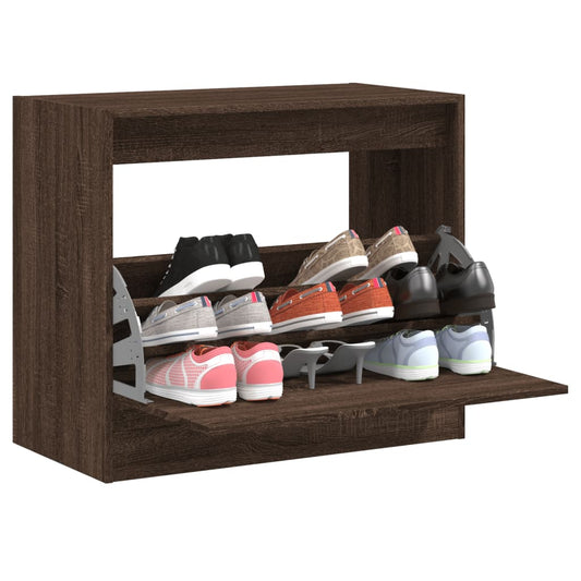 Schuhschrank Braun Eichen-Optik 80x42x69 cm Holzwerkstoff - Pazzar.ch