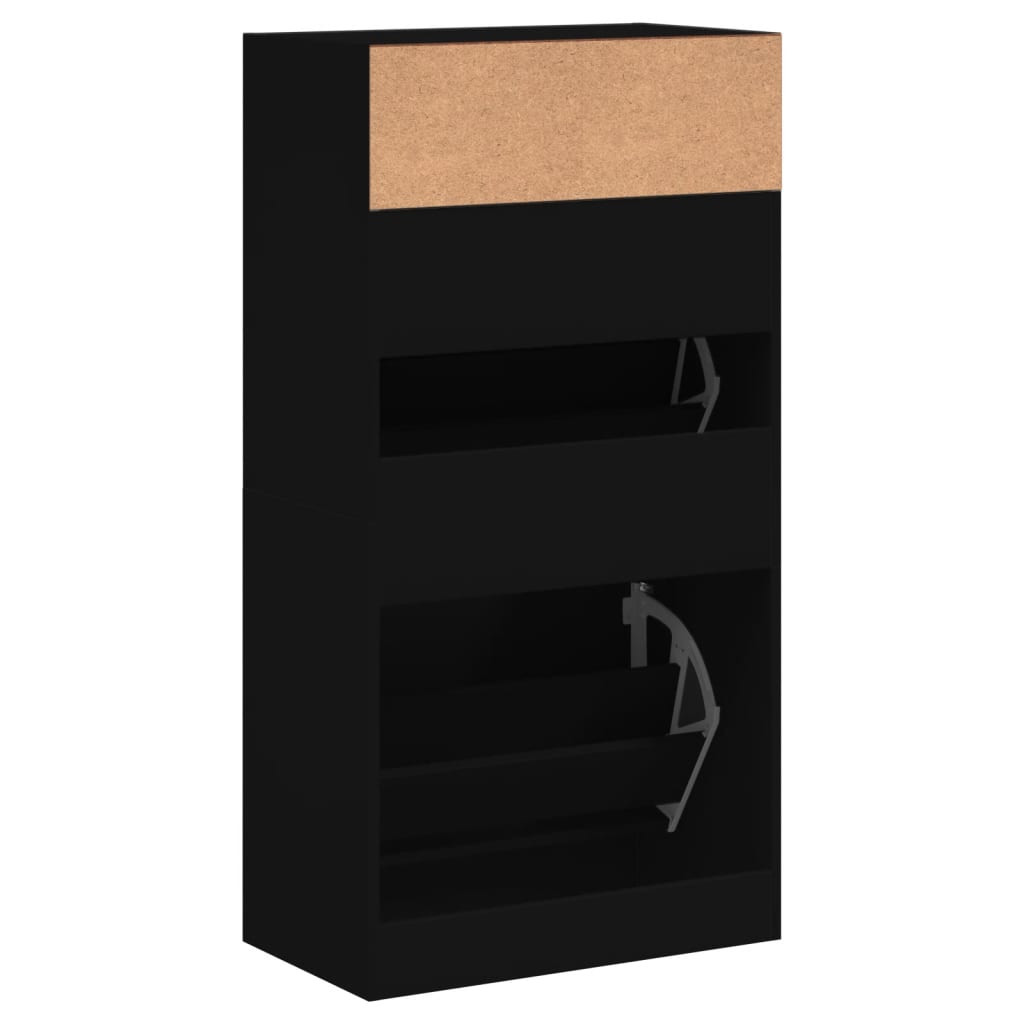 Schuhschrank Schwarz 60x34x116 cm Holzwerkstoff - Pazzar.ch