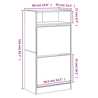 Schuhschrank Schwarz 60x34x116 cm Holzwerkstoff - Pazzar.ch