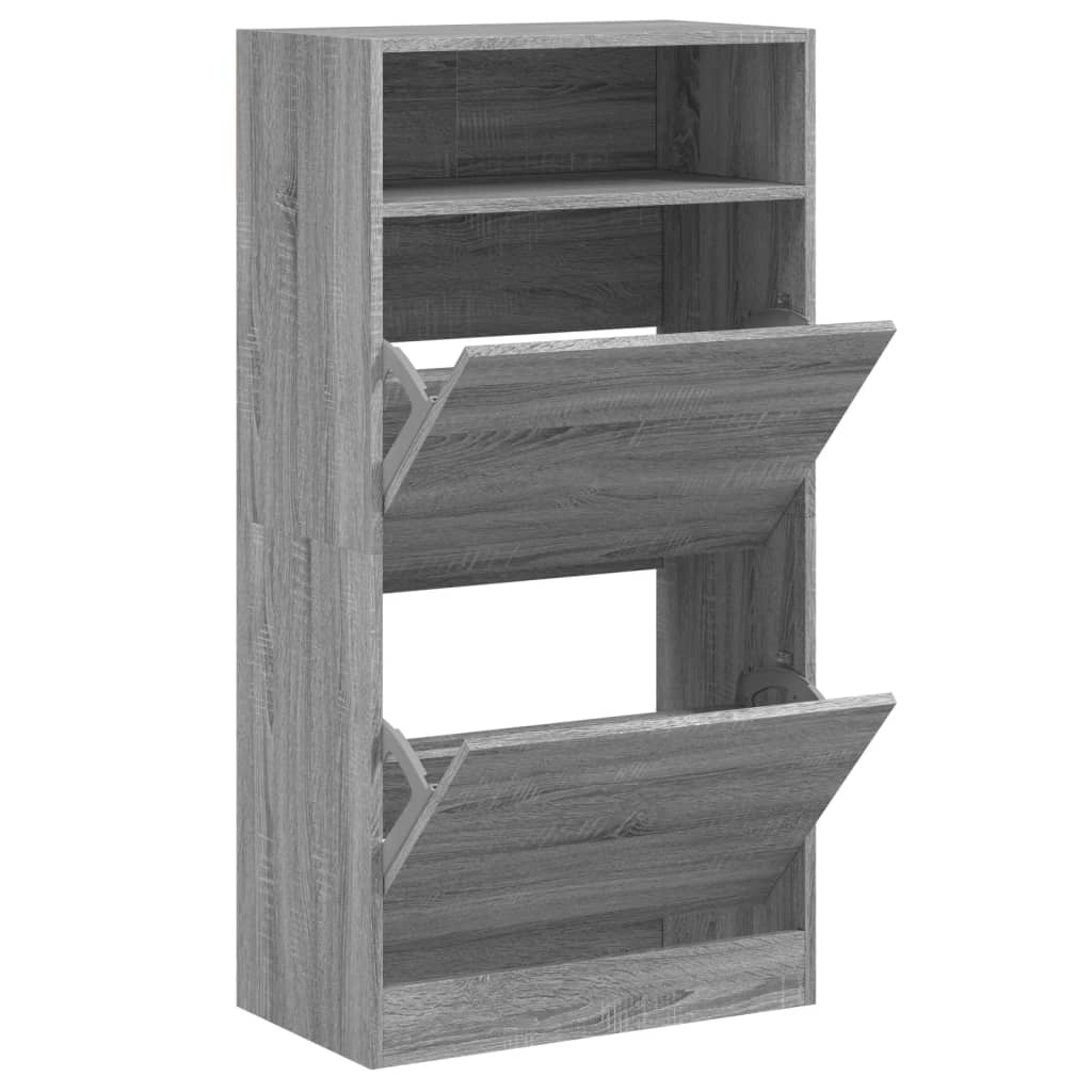 Schuhschrank Grau Sonoma 60x34x116 cm Holzwerkstoff - Pazzar.ch