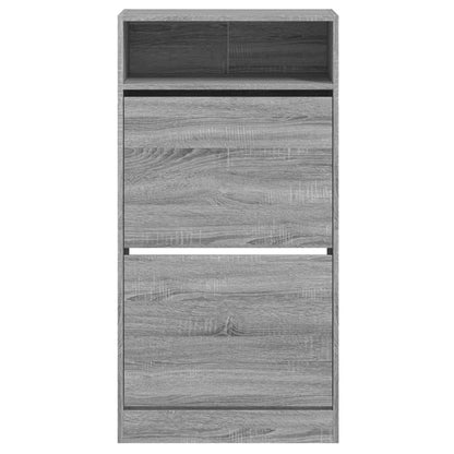 Schuhschrank Grau Sonoma 60x34x116 cm Holzwerkstoff - Pazzar.ch