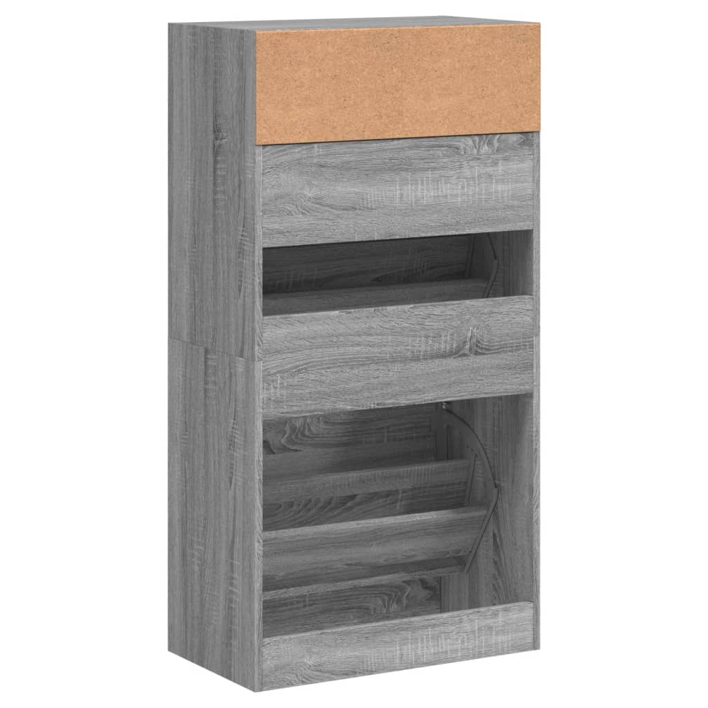 Schuhschrank Grau Sonoma 60x34x116 cm Holzwerkstoff - Pazzar.ch