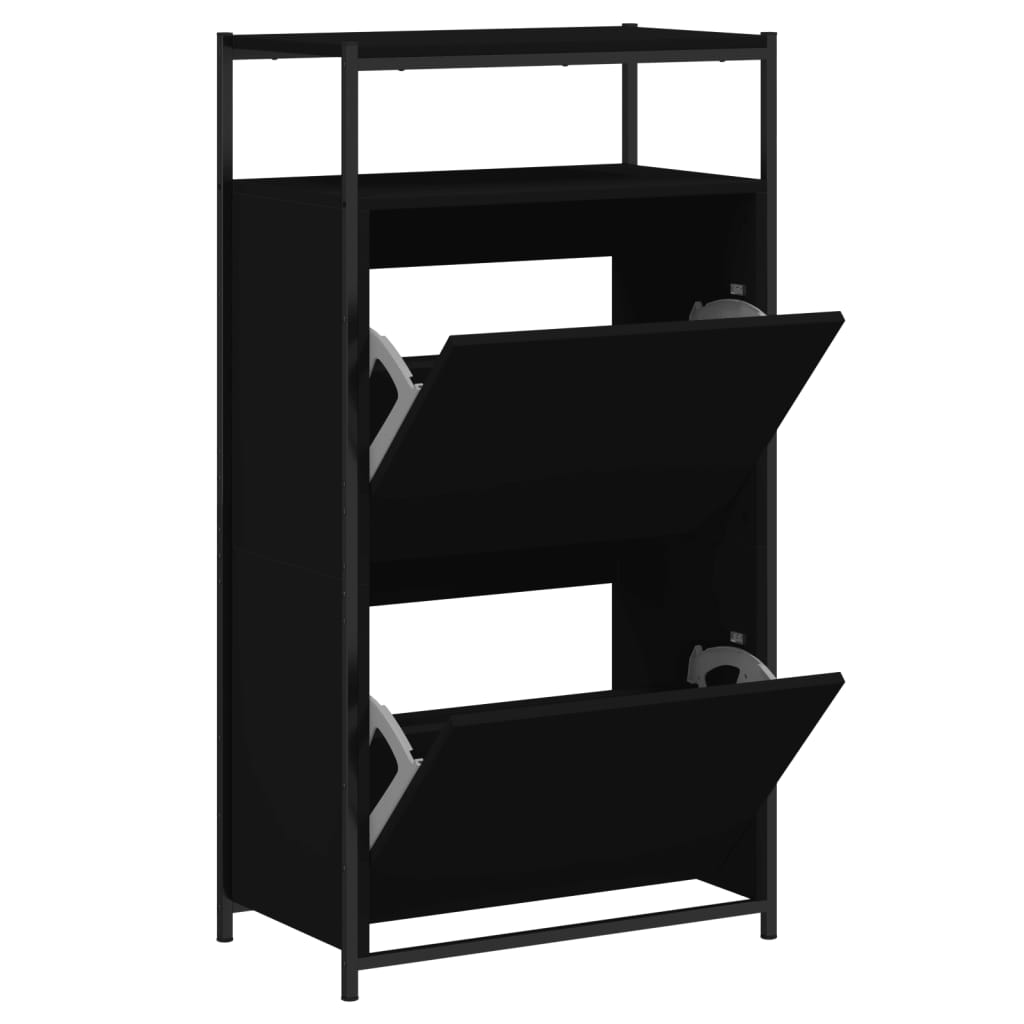 Schuhschrank Schwarz 60x34x112 cm Holzwerkstoff - Pazzar.ch