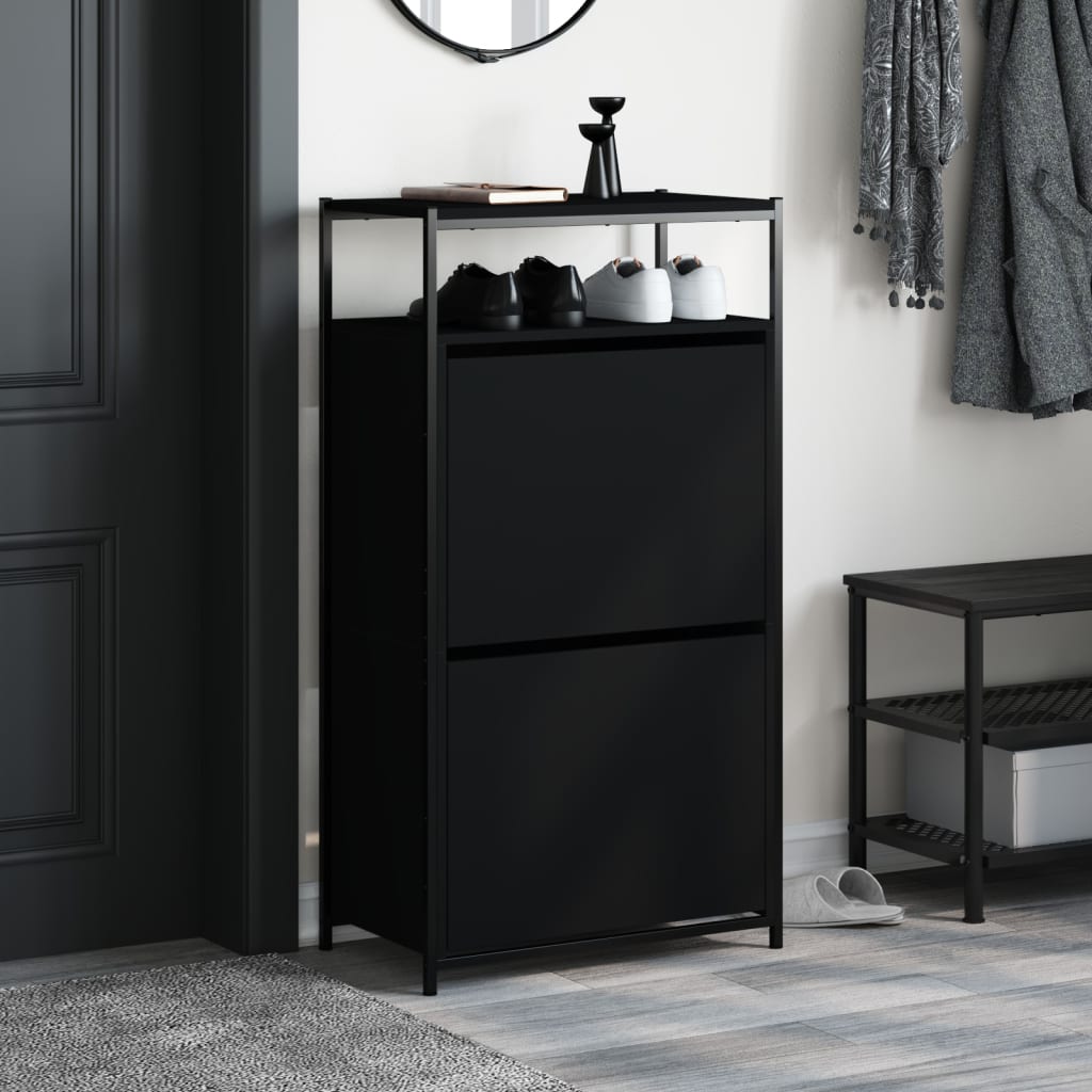 Schuhschrank Schwarz 60x34x112 cm Holzwerkstoff - Pazzar.ch
