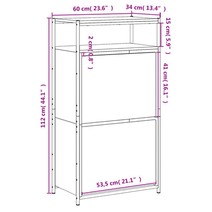Schuhschrank Schwarz 60x34x112 cm Holzwerkstoff - Pazzar.ch