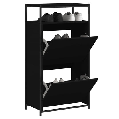 Schuhschrank Schwarz 60x34x112 cm Holzwerkstoff - Pazzar.ch