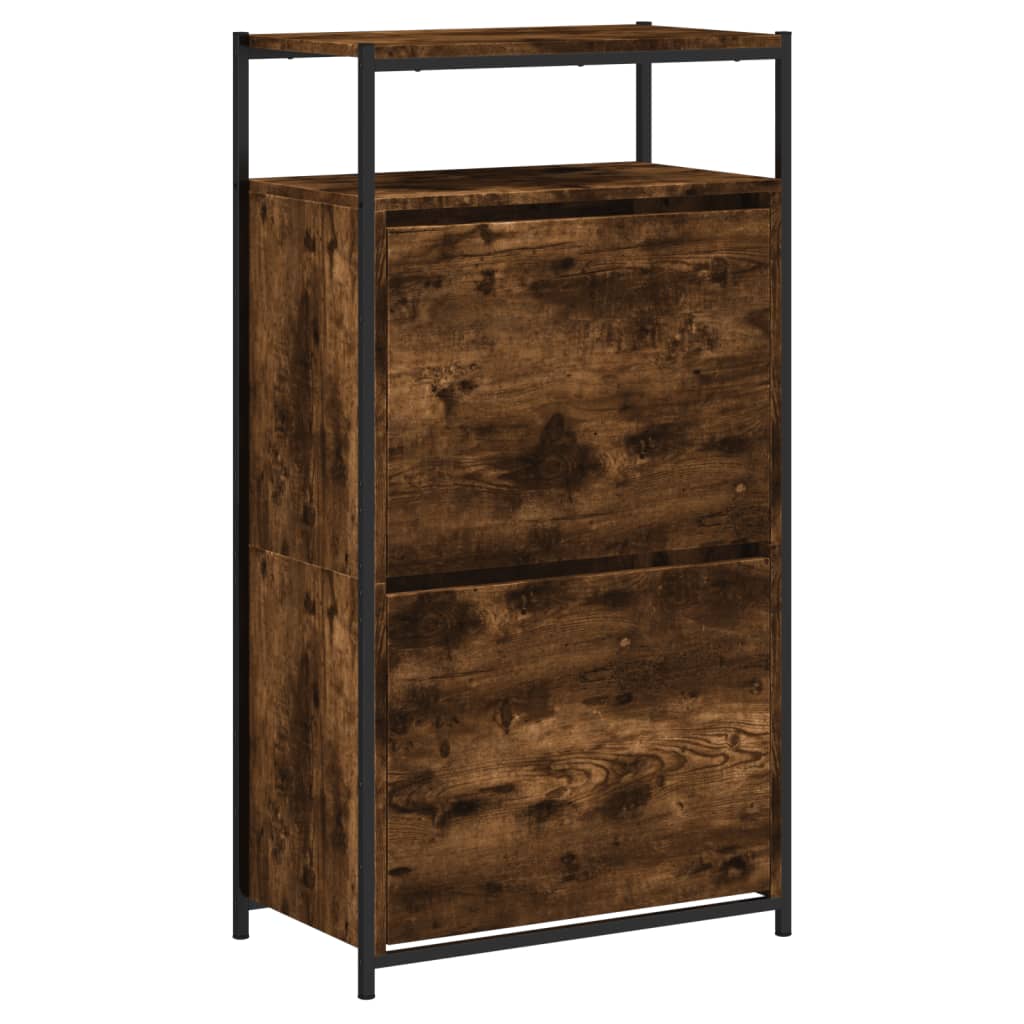 Schuhschrank Räuchereiche 60x34x112 cm Holzwerkstoff - Pazzar.ch