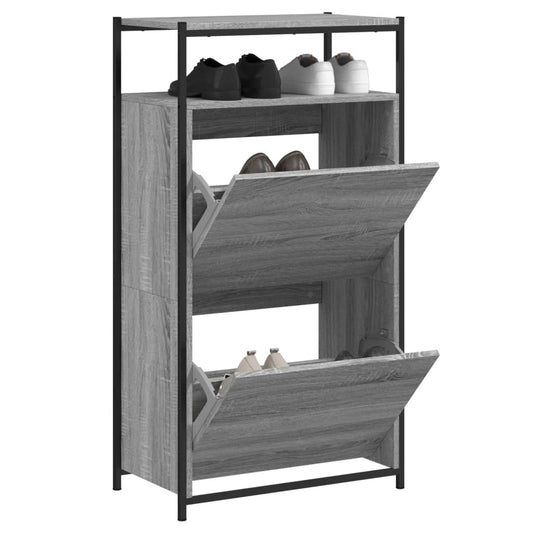 Schuhschrank Grau Sonoma 60x34x112 cm Holzwerkstoff - Pazzar.ch