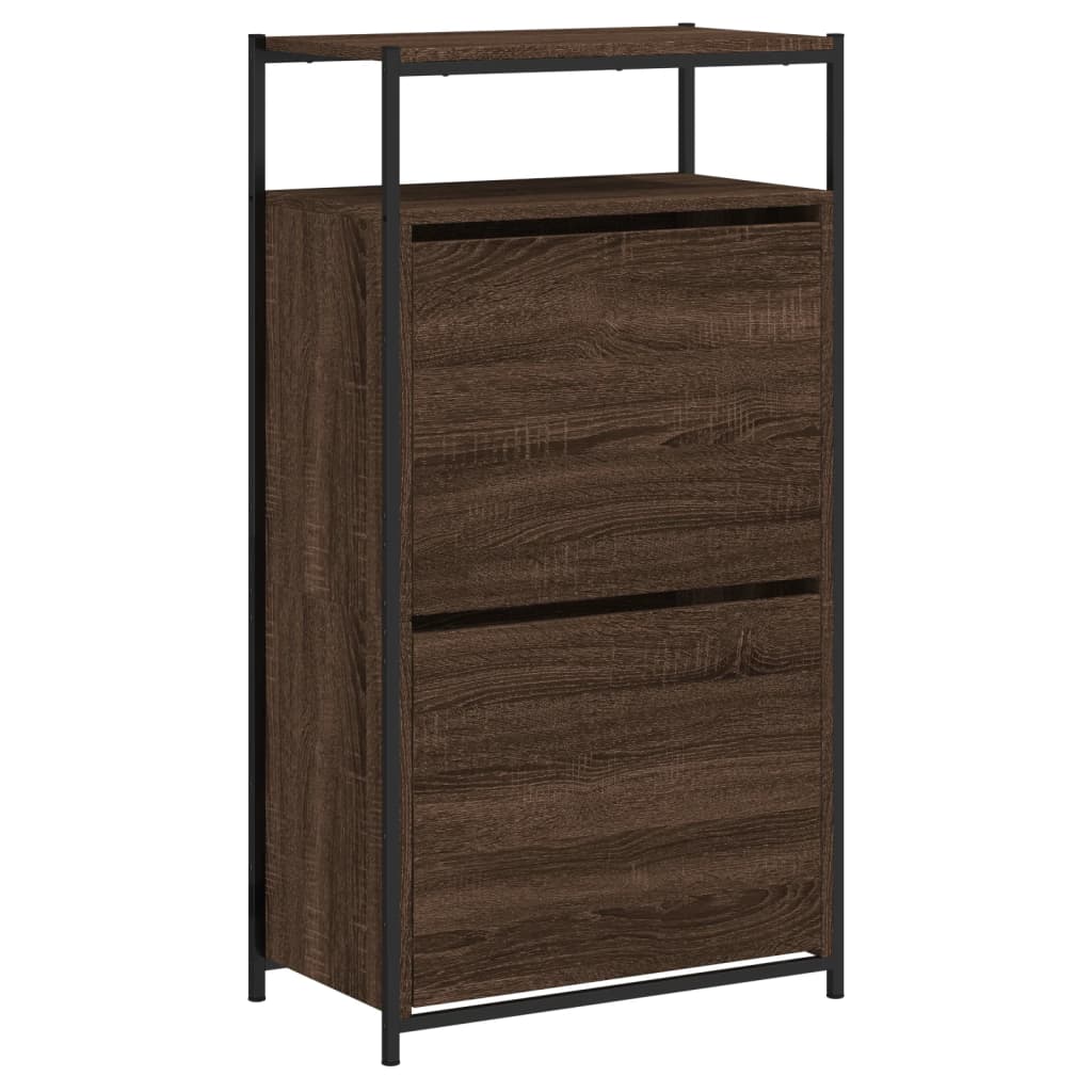 Schuhschrank Braun Eichen-Optik 60x34x112 cm Holzwerkstoff - Pazzar.ch