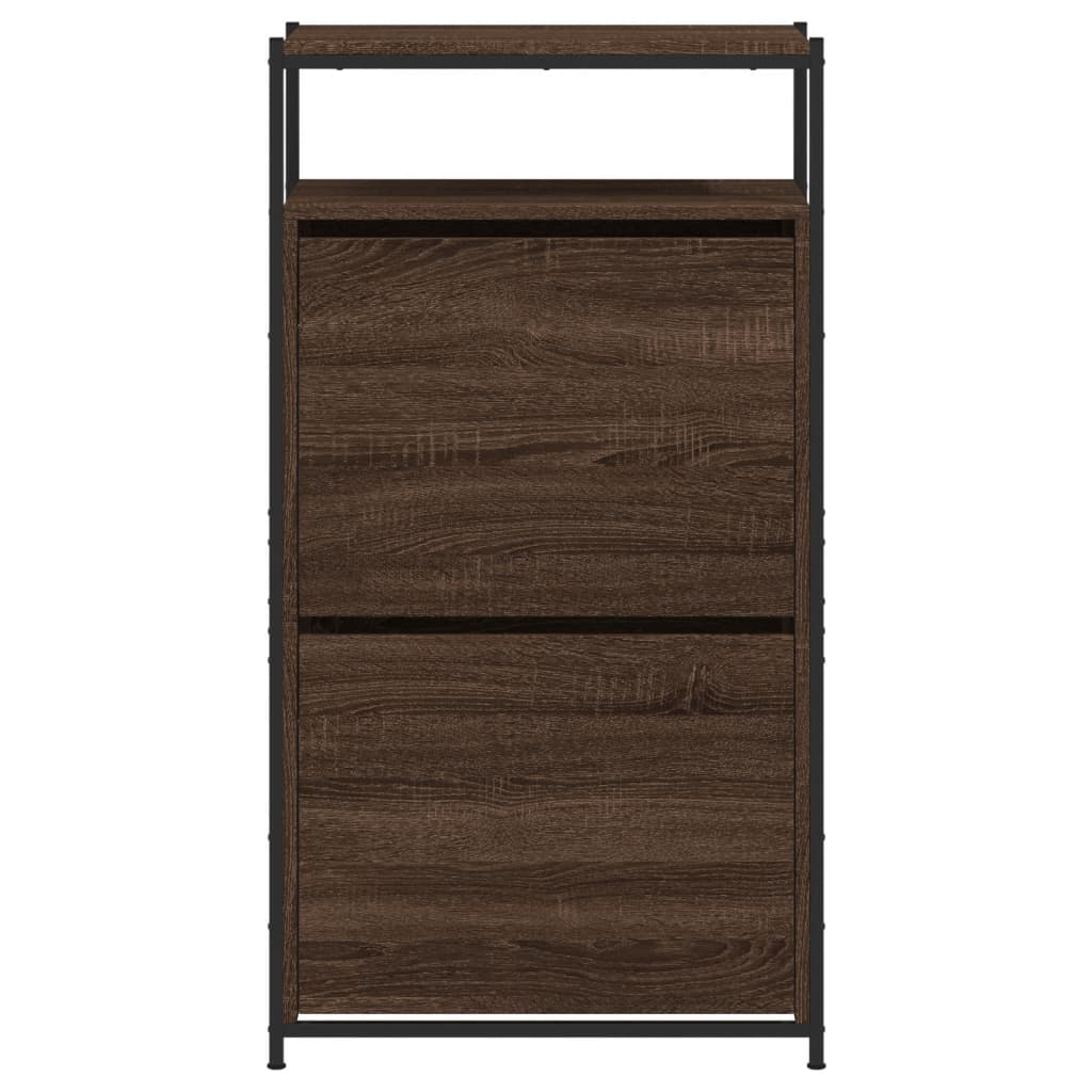 Schuhschrank Braun Eichen-Optik 60x34x112 cm Holzwerkstoff - Pazzar.ch