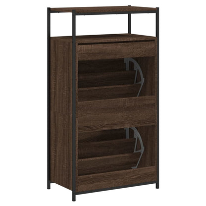 Schuhschrank Braun Eichen-Optik 60x34x112 cm Holzwerkstoff - Pazzar.ch