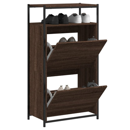 Schuhschrank Braun Eichen-Optik 60x34x112 cm Holzwerkstoff - Pazzar.ch