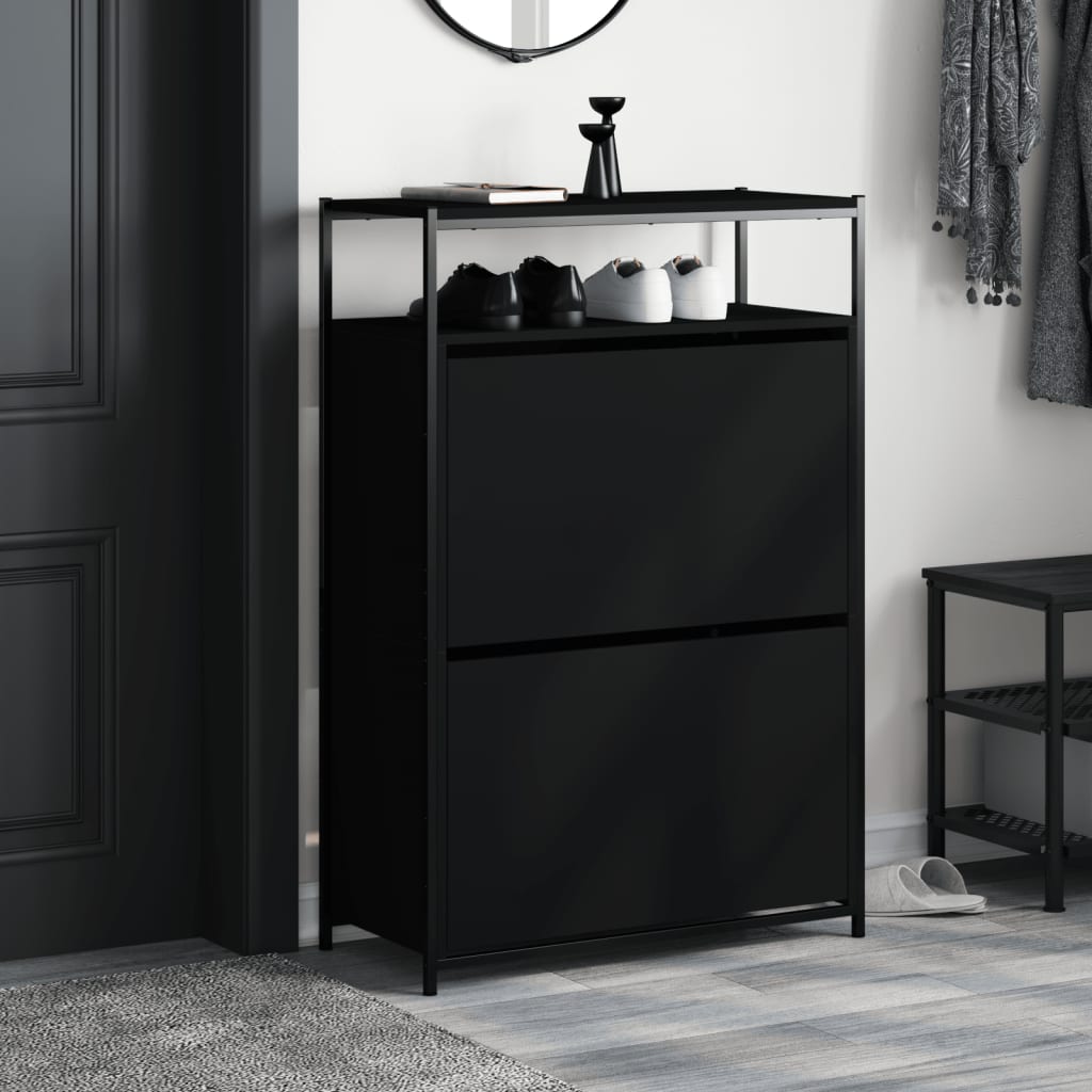 Schuhschrank Schwarz 75x34x112 cm Holzwerkstoff - Pazzar.ch