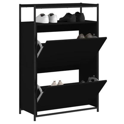 Schuhschrank Schwarz 75x34x112 cm Holzwerkstoff - Pazzar.ch