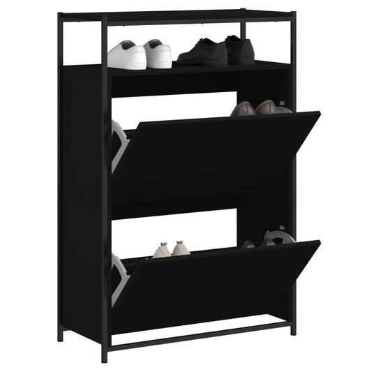Schuhschrank Schwarz 75x34x112 cm Holzwerkstoff - Pazzar.ch