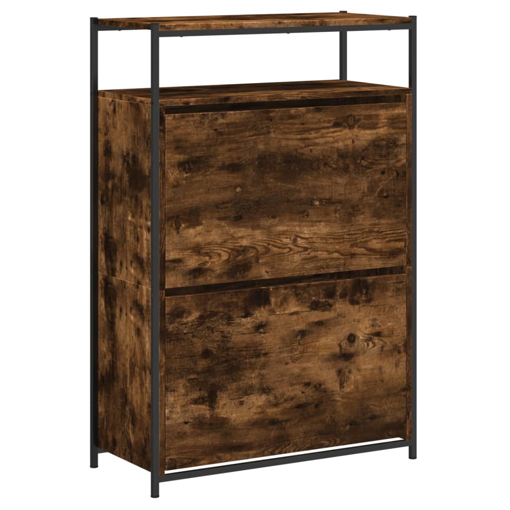 Schuhschrank Räuchereiche 75x34x112 cm Holzwerkstoff - Pazzar.ch