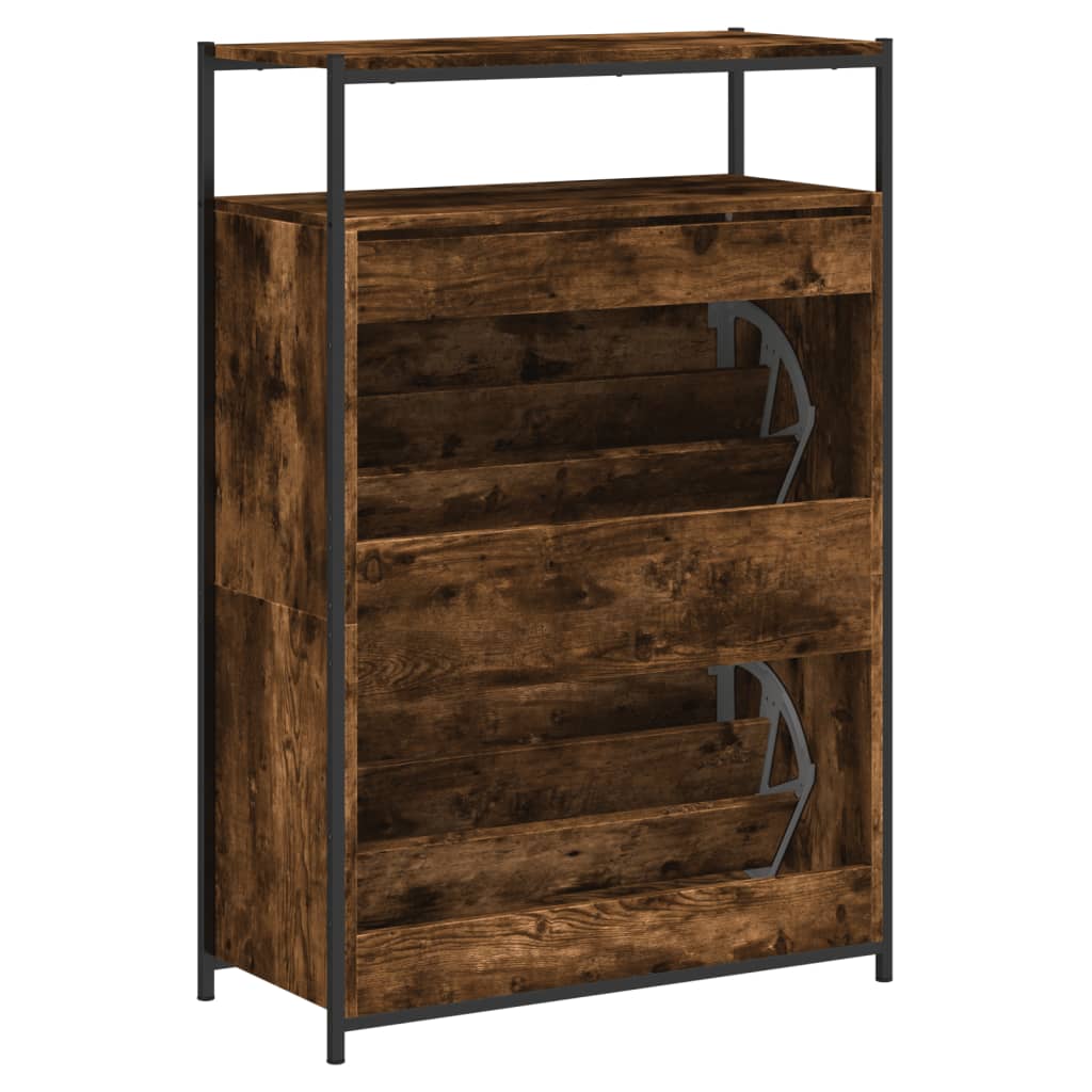 Schuhschrank Räuchereiche 75x34x112 cm Holzwerkstoff - Pazzar.ch