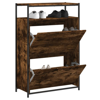 Schuhschrank Räuchereiche 75x34x112 cm Holzwerkstoff - Pazzar.ch