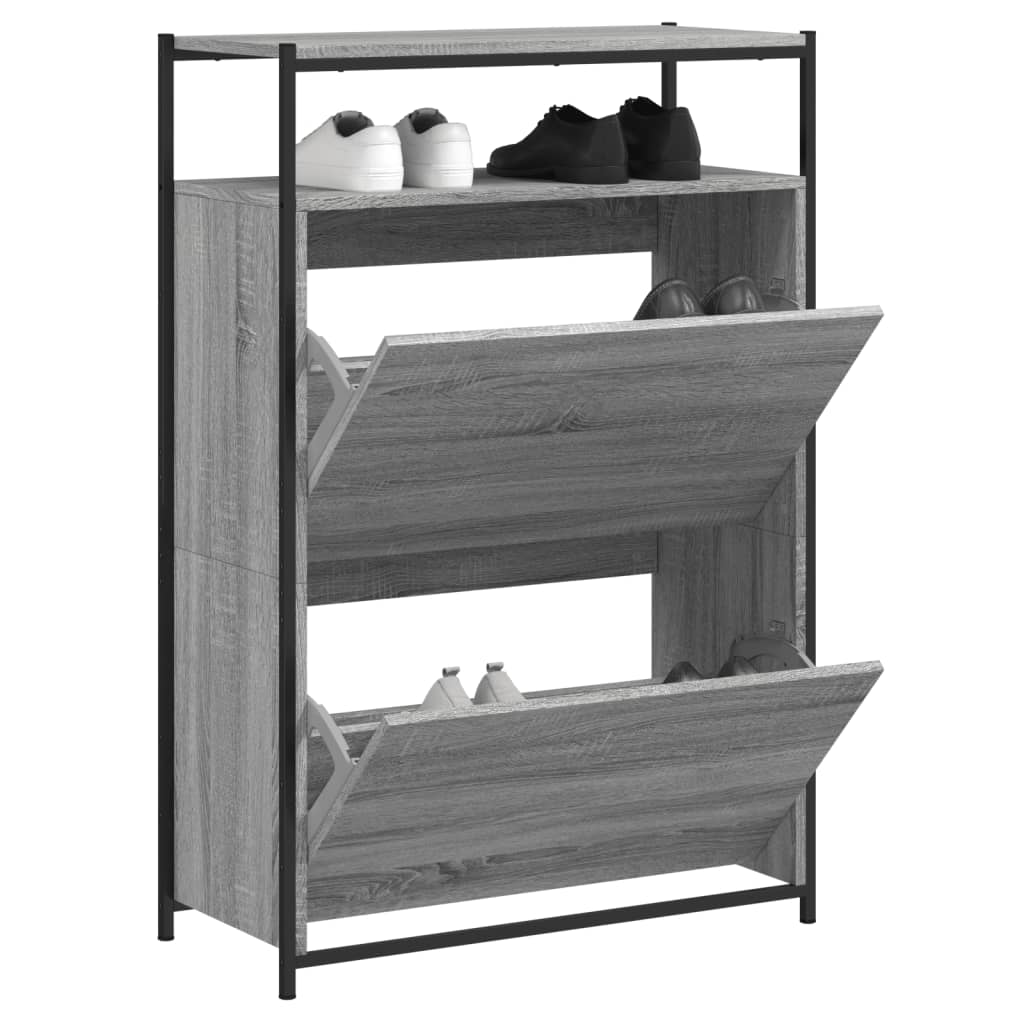 Schuhschrank Grau Sonoma 75x34x112 cm Holzwerkstoff - Pazzar.ch
