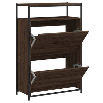Schuhschrank Braun Eichen-Optik 75x34x112 cm Holzwerkstoff - Pazzar.ch