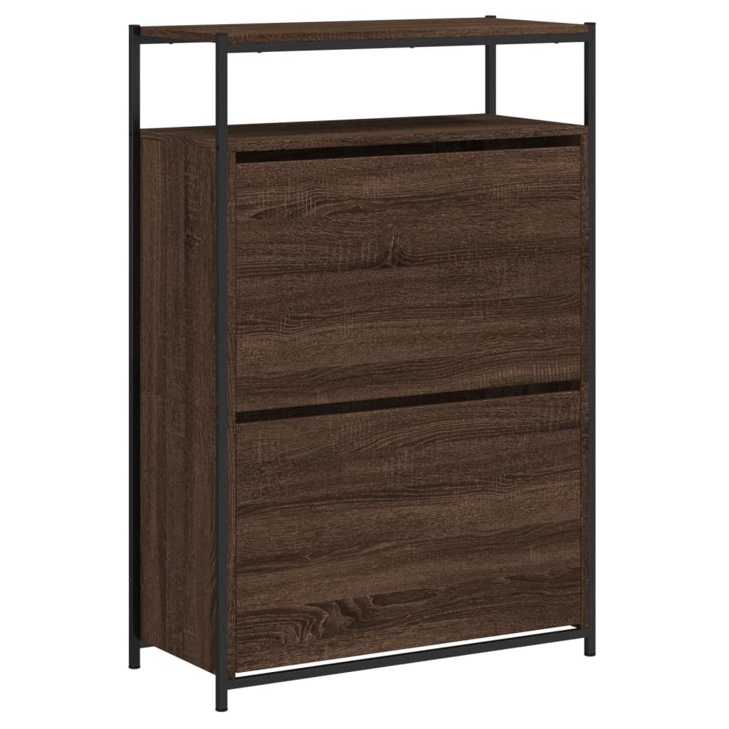 Schuhschrank Braun Eichen-Optik 75x34x112 cm Holzwerkstoff - Pazzar.ch
