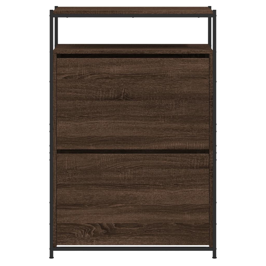 Schuhschrank Braun Eichen-Optik 75x34x112 cm Holzwerkstoff - Pazzar.ch