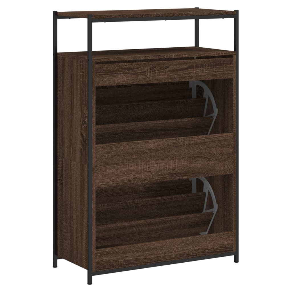 Schuhschrank Braun Eichen-Optik 75x34x112 cm Holzwerkstoff - Pazzar.ch