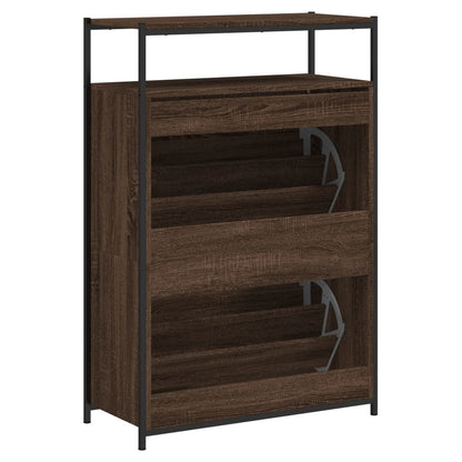 Schuhschrank Braun Eichen-Optik 75x34x112 cm Holzwerkstoff - Pazzar.ch