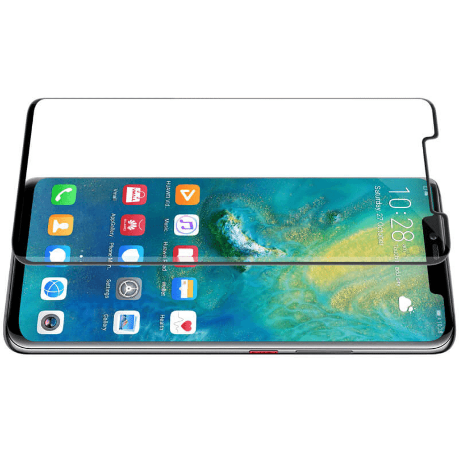 Huawei Mate 20 Pro Panzerglas Displayschutzglas Case Friendly mit Rahmen - Schwarz